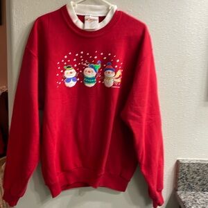 Red Snowman Crewneck Sweatshirt - Unbranded
